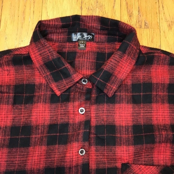 Red & black plaid flannel nwt - Picture 2 of 3